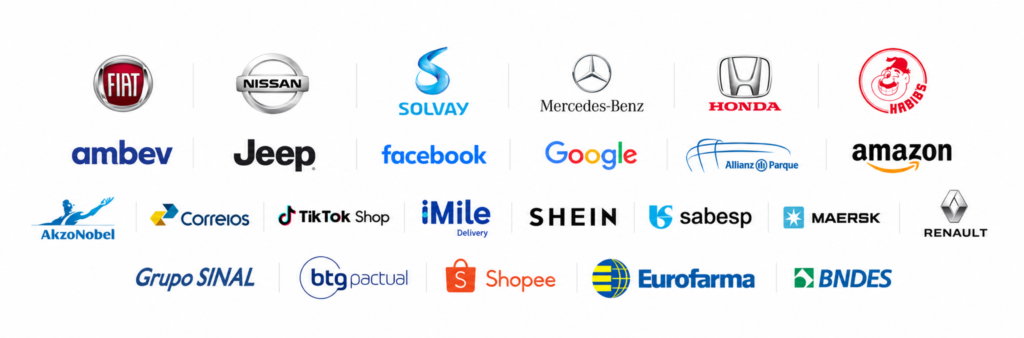 Empresas que confiam no Grupo Maeda Recicla: Fiat, Mercedes-Benz, Honda, Ambev, Amazon, Correios, Sabesp e outras
